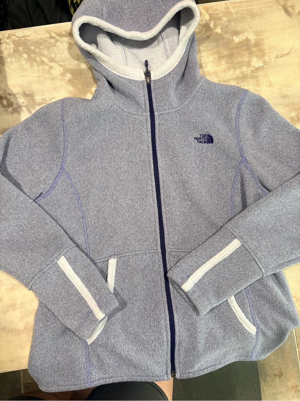The North Face Heathered purple Full-Zip Hooded Fleece Jacket